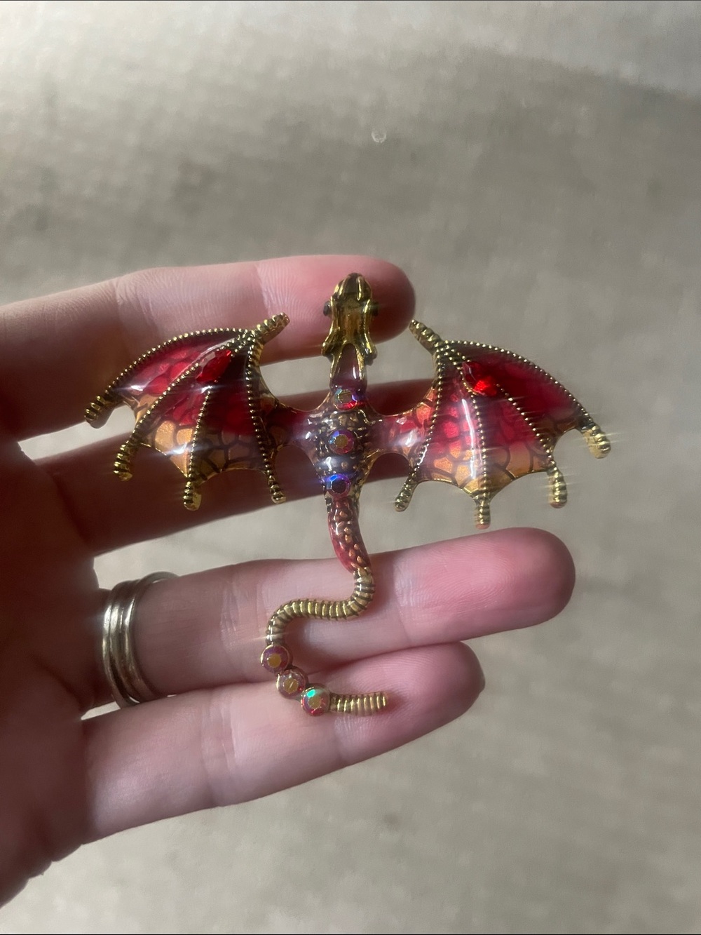 Red Dragon Brooch